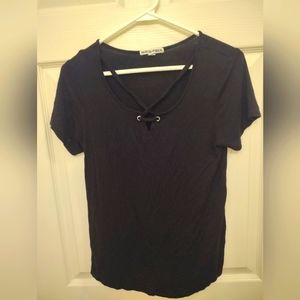 Black V-neck Moral Fiber Shirt